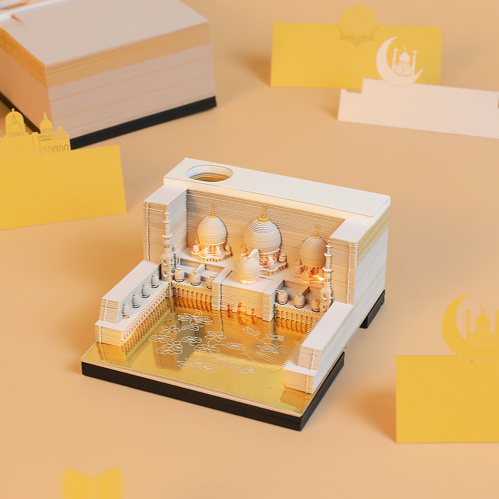 3D Mosque Paper Carving Memo Pad