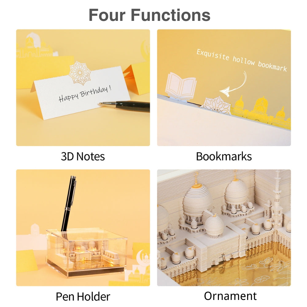 3D Mosque Paper Carving Memo Pad