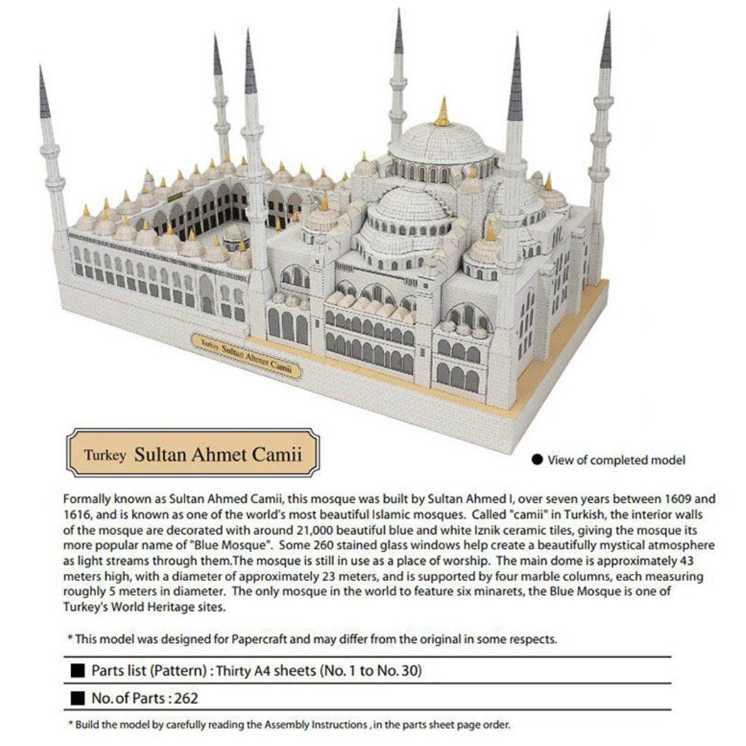 3D Paper Model Kit Of Blue Mosque