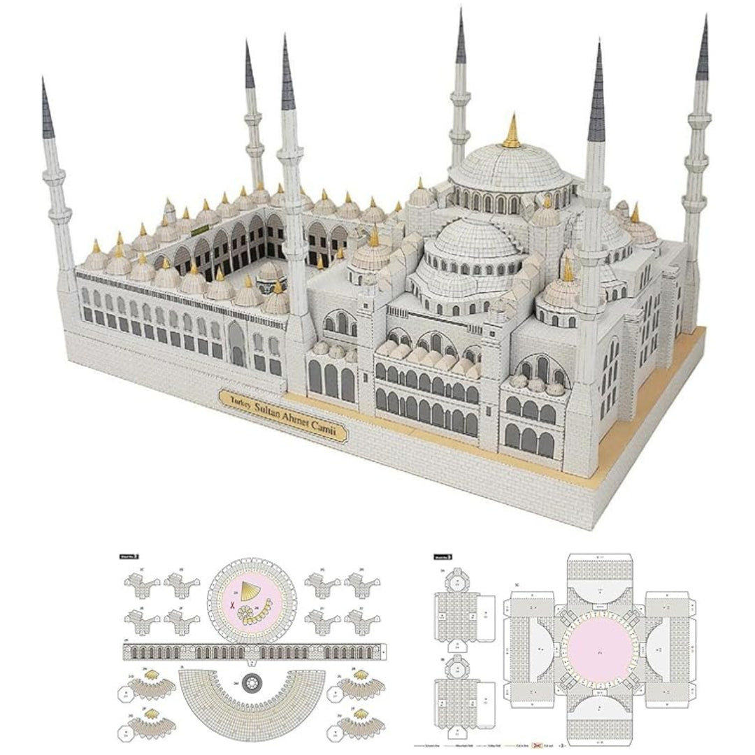 3D Paper Model Kit Of Blue Mosque