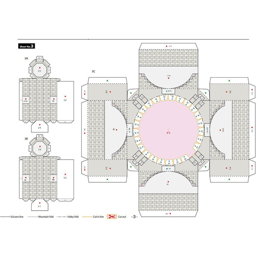 3D Paper Model Kit Of Blue Mosque