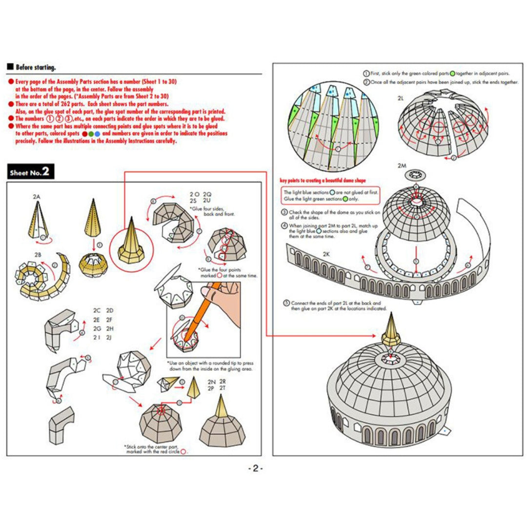 3D Paper Model Kit Of Blue Mosque