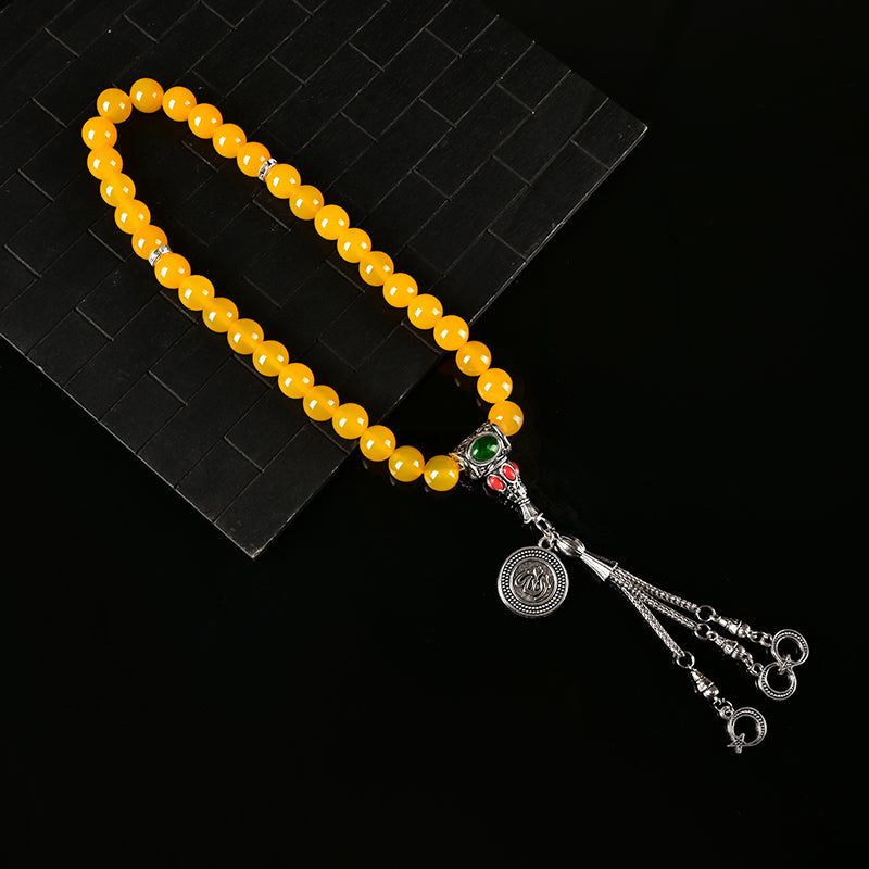 Luxury Yellow Agate – Tasbih Islamic Prayer Beads