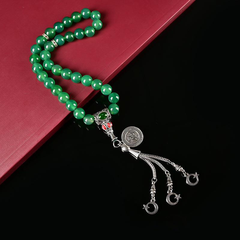 Luxury Green Agate – Tasbih Islamic Prayer Beads