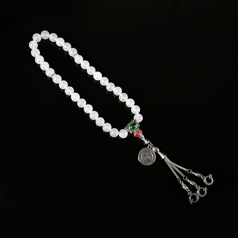 Luxury White Agate – Tasbih Islamic Prayer Beads