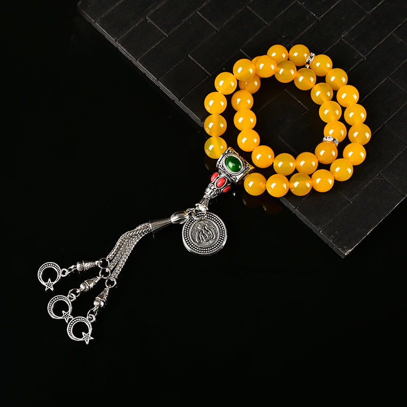 Luxury Yellow Agate – Tasbih Islamic Prayer Beads