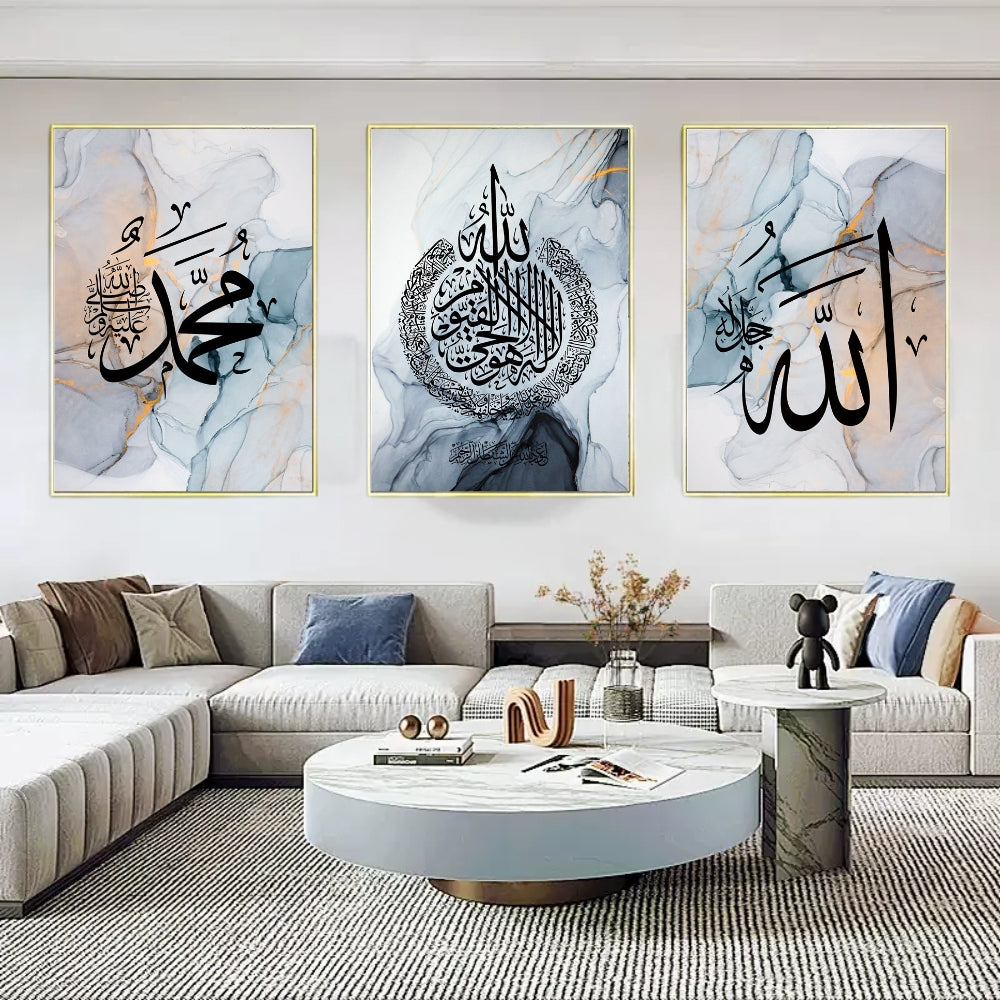 Blue-Pink Islam Painting Decor