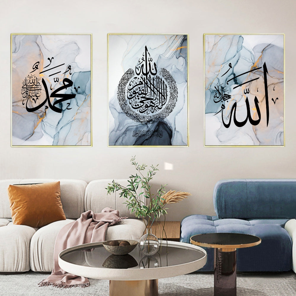 Blue-Pink Islam Painting Decor