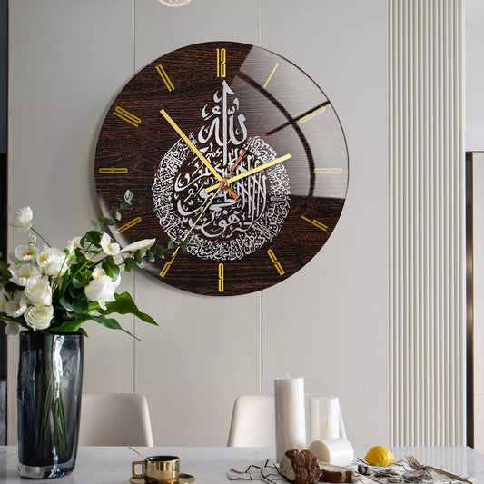 Brown Acrylic Wall Clock Decor