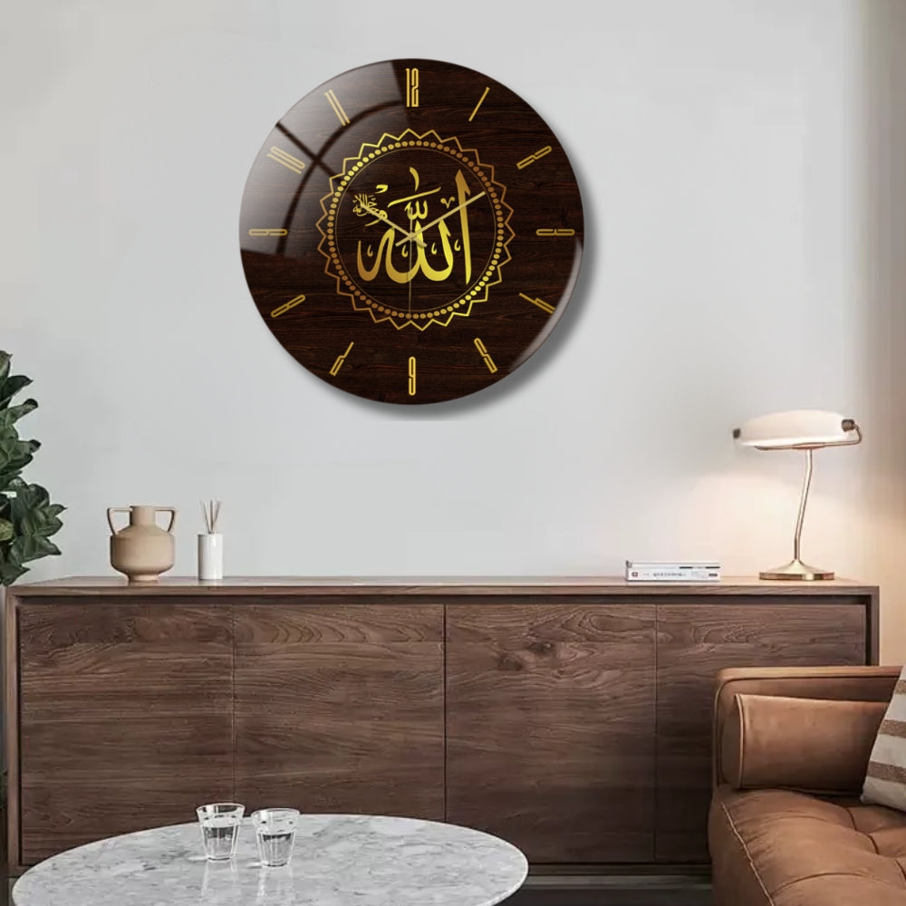 Brown Acrylic Wall Clock Decor