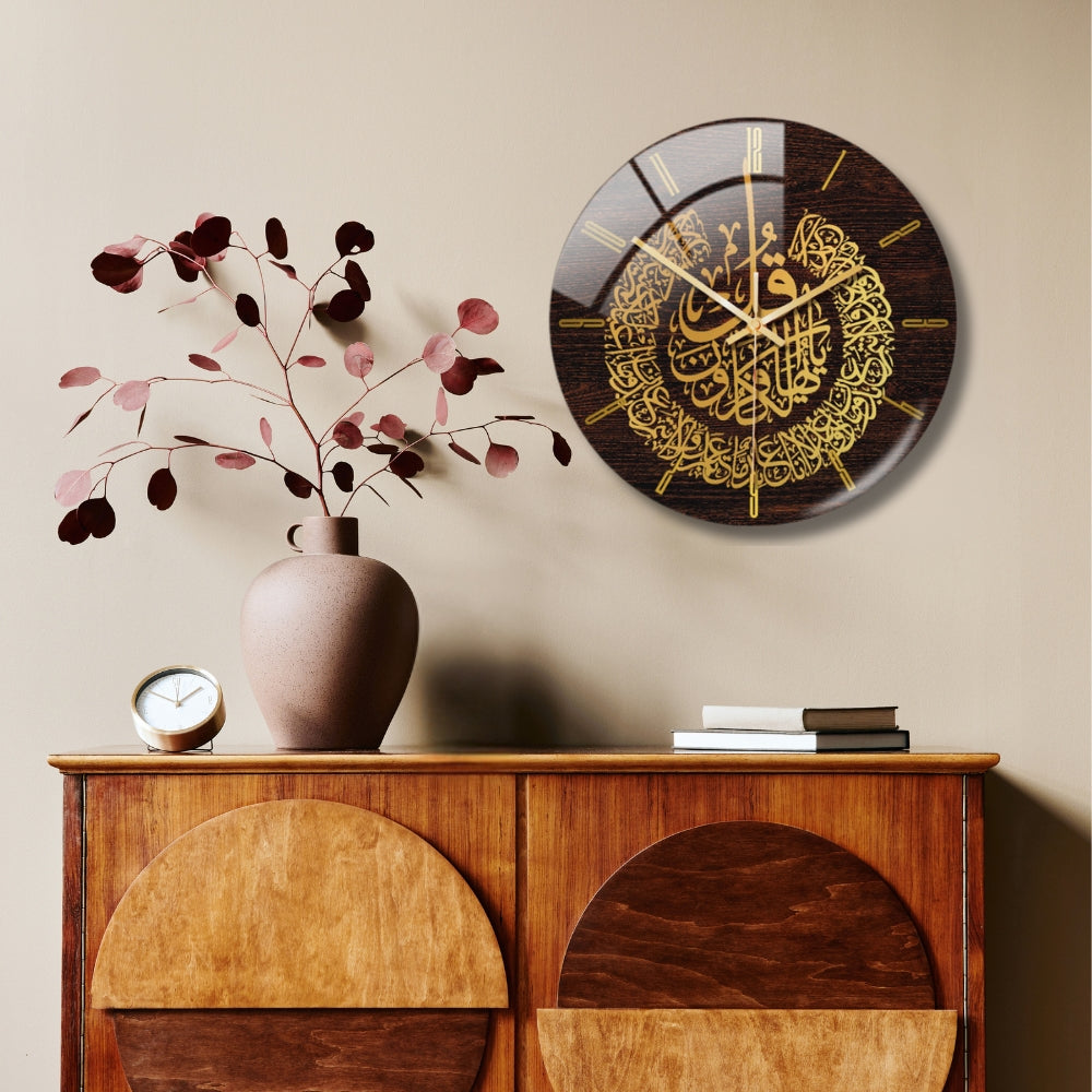 Brown Acrylic Wall Clock Decor