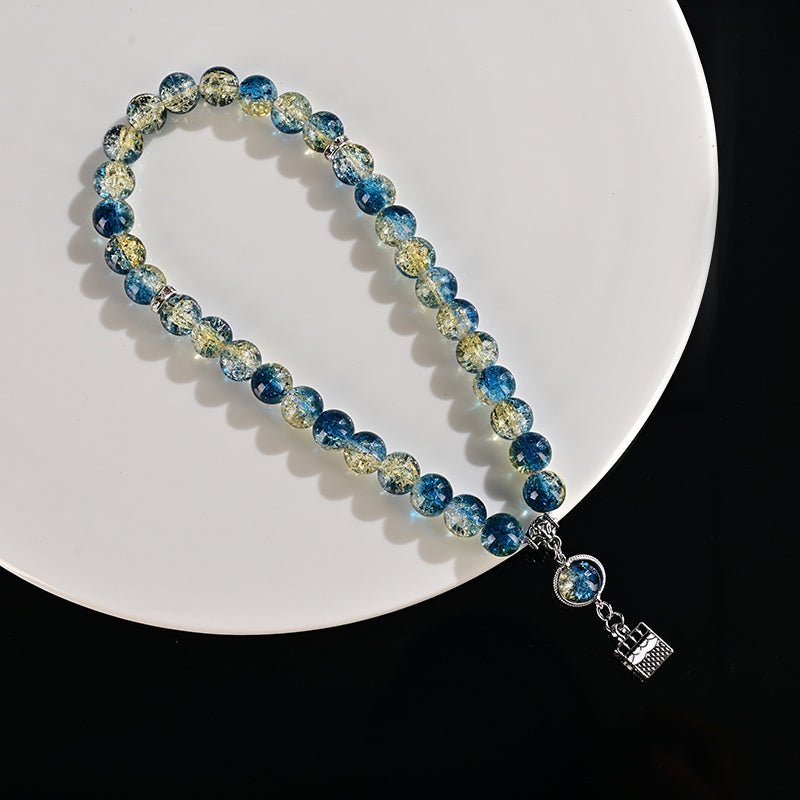 Blue Yellow Glass With Kaaba – Tasbih Misbaha