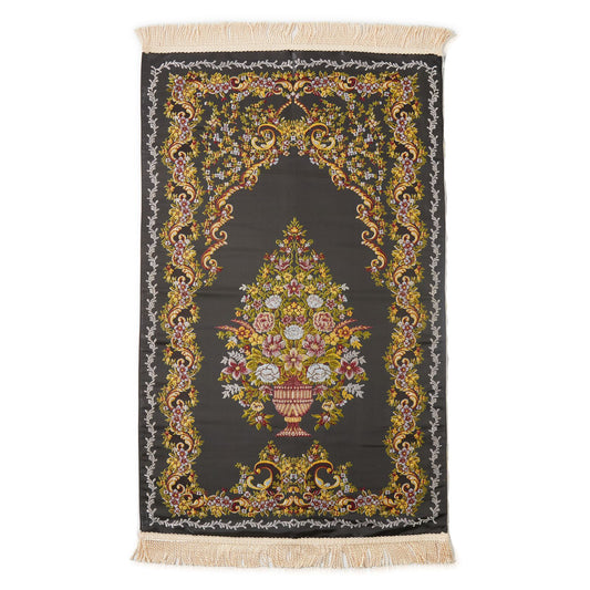 Detailed Floral Embroidered Prayer Rug Islam