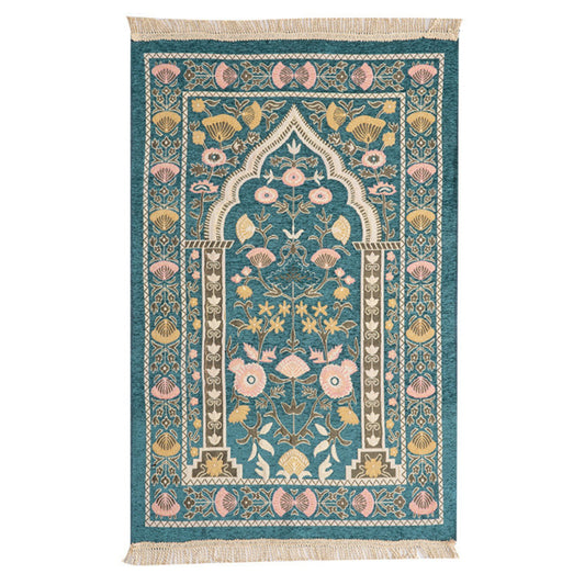 Thin Fan-Shaped Flower Prayer Rug