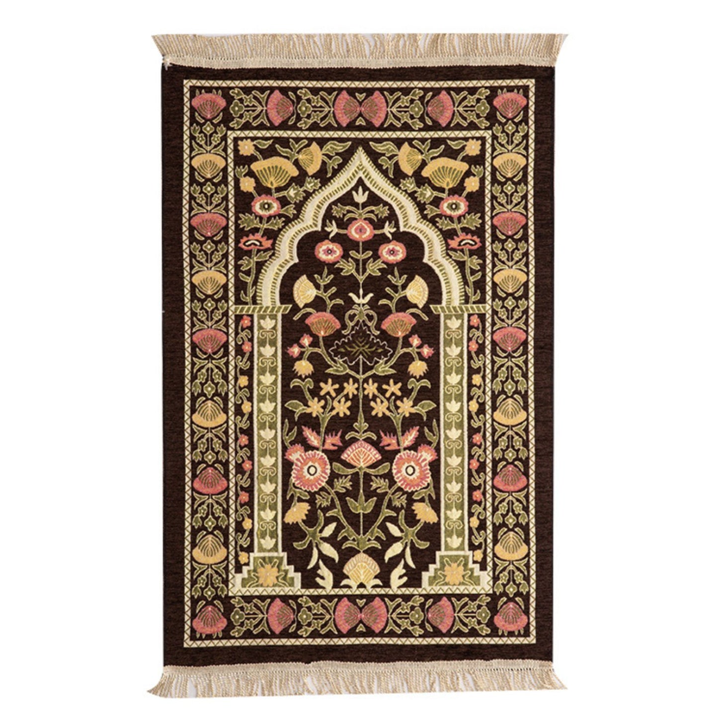 Thin Fan-Shaped Flower Prayer Rug