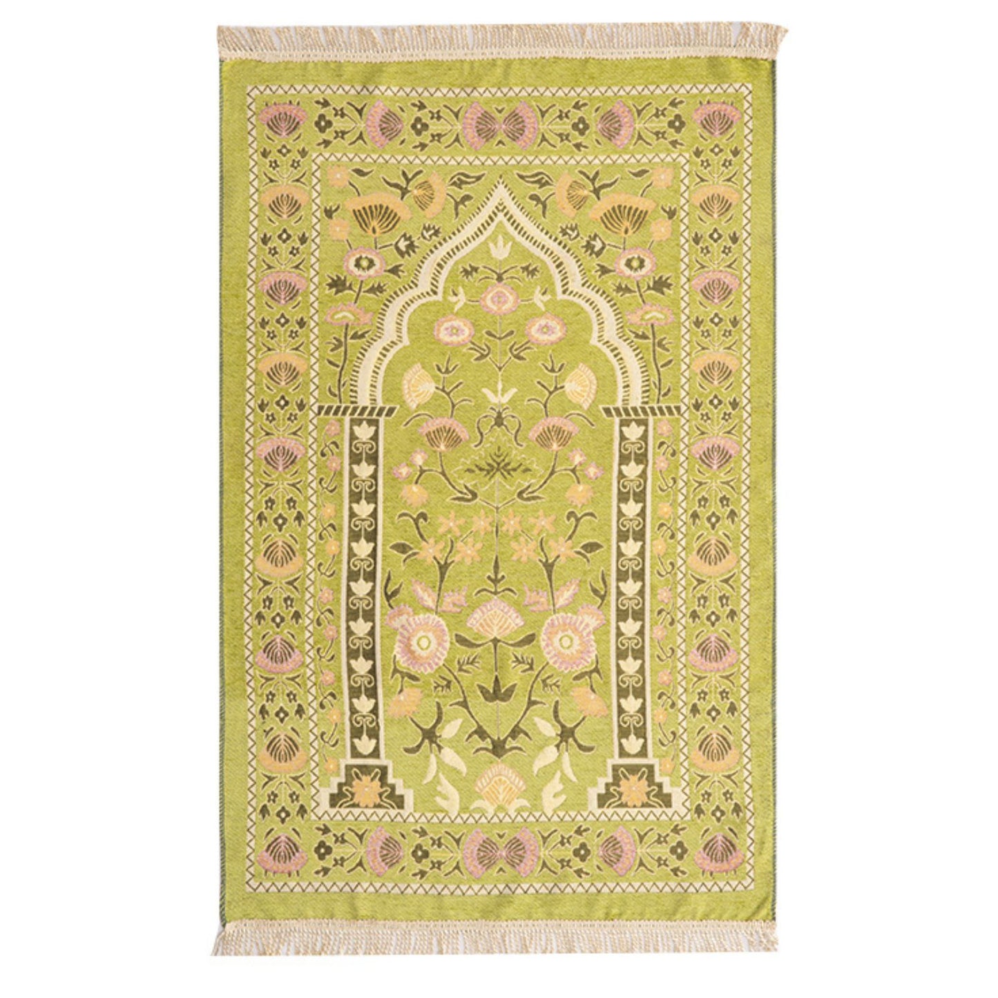 Thin Fan-Shaped Flower Prayer Rug