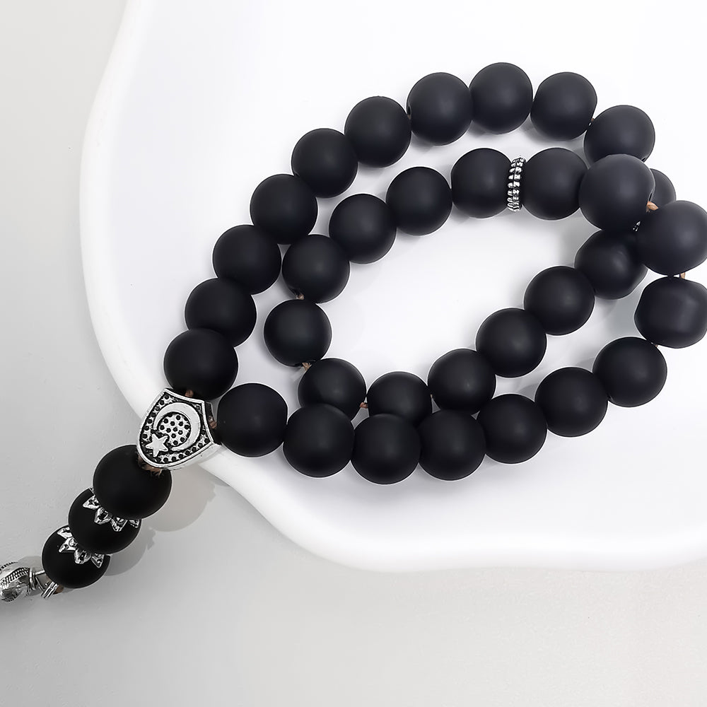 Black White Glass – Tasbih Islamic Prayer Beads