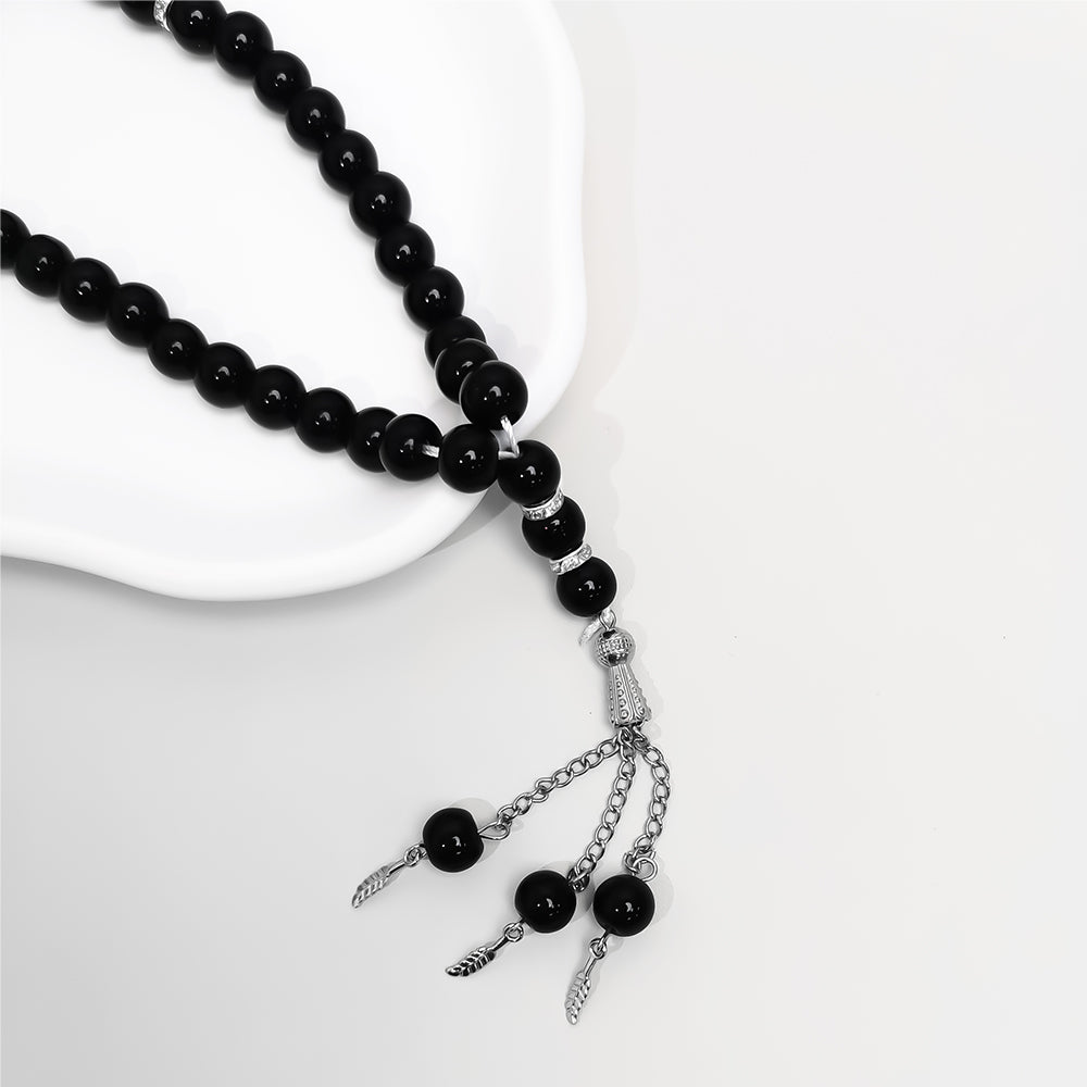 Black White Glass – Tasbih Islamic Prayer Beads