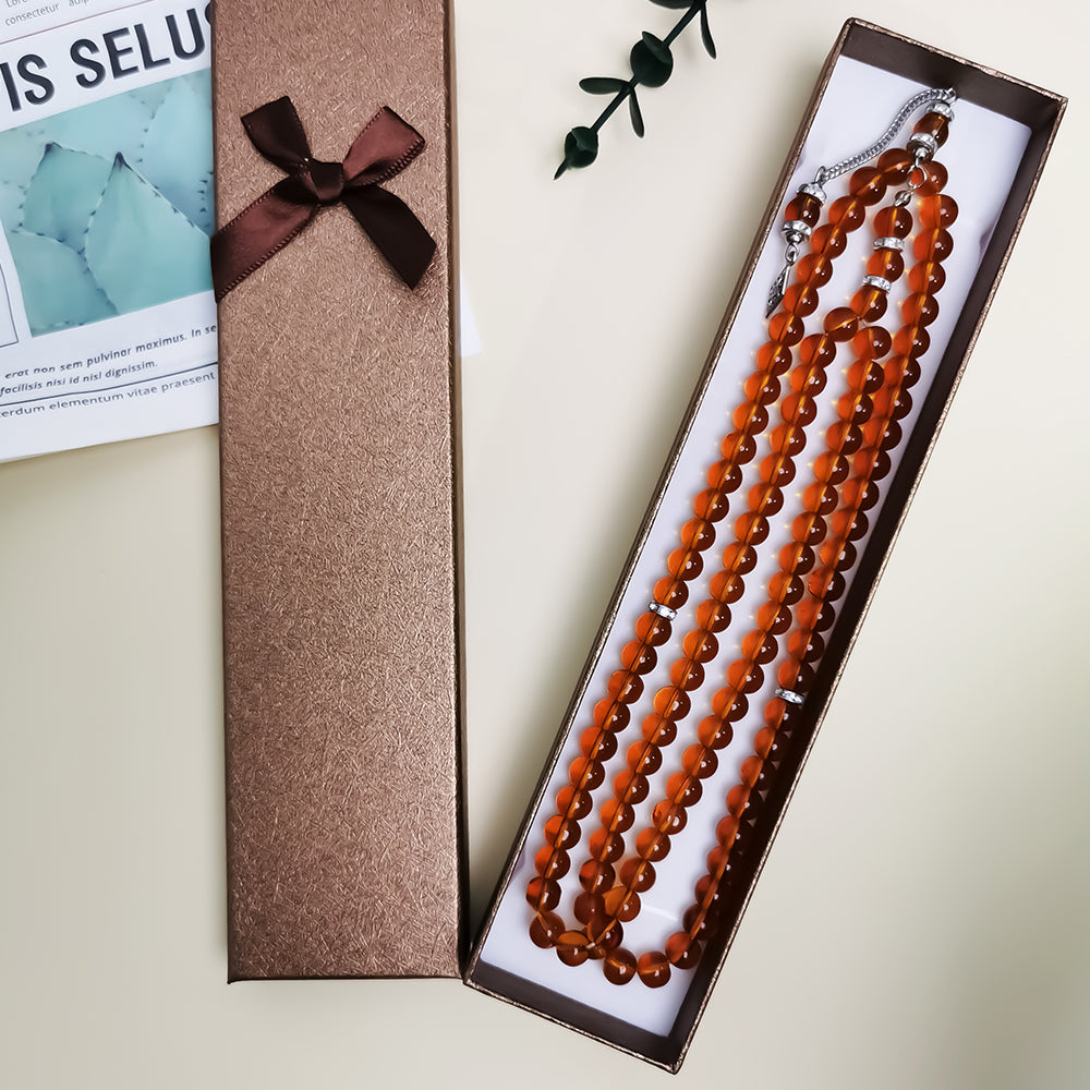 Classic Brown Glass 99 – Tasbih Muslim Prayer Beads