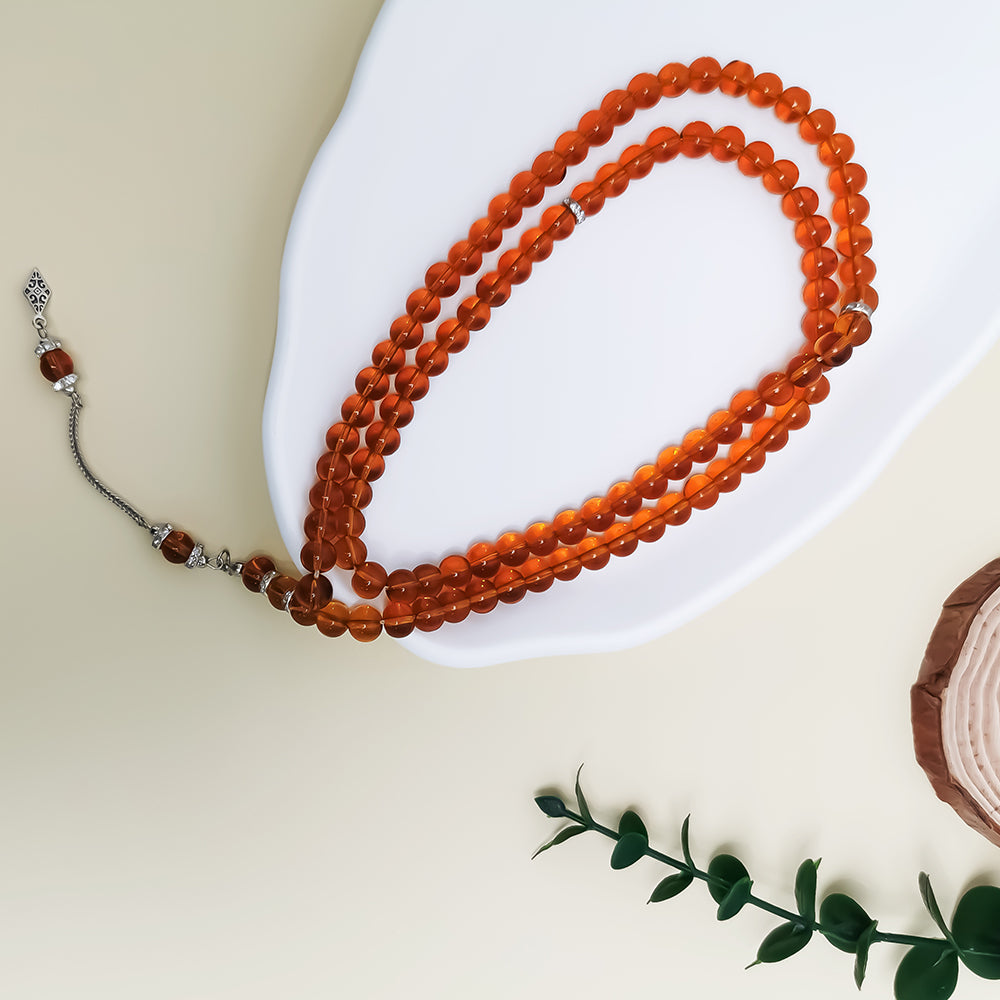 Classic Brown Glass 99 – Tasbih Muslim Prayer Beads