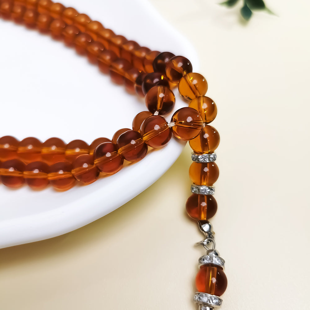 Classic Brown Glass 99 – Tasbih Muslim Prayer Beads