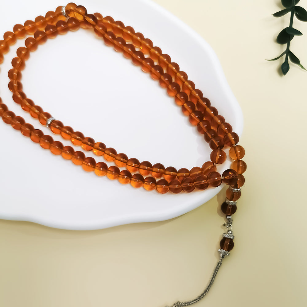 Classic Brown Glass 99 – Tasbih Muslim Prayer Beads