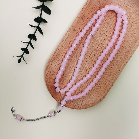 Classic Pink Glass 99 – Tasbih Muslim Prayer Beads