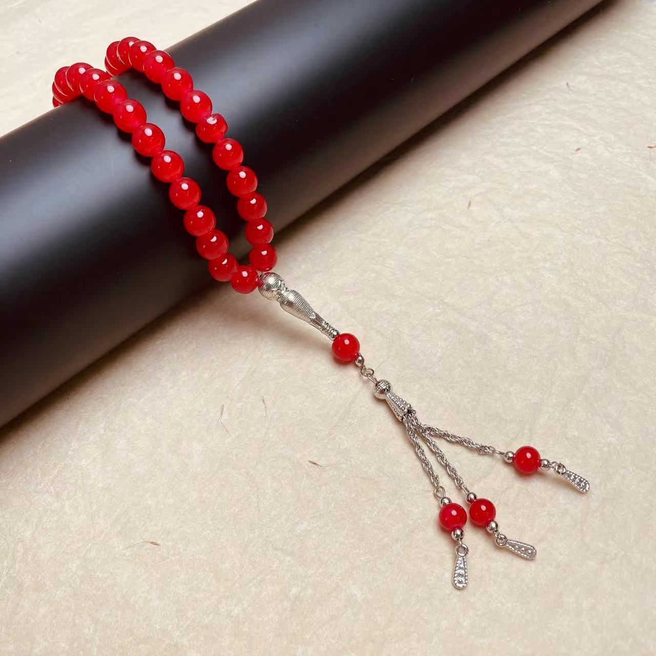 Solid Color With Beads Tassel - Tasbih Misbaha