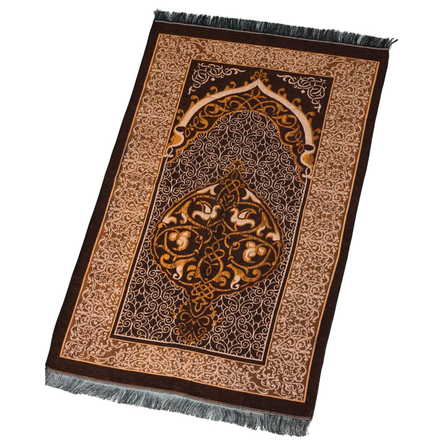 Thin Gold Ottoman Style Muslim Prayer Rug