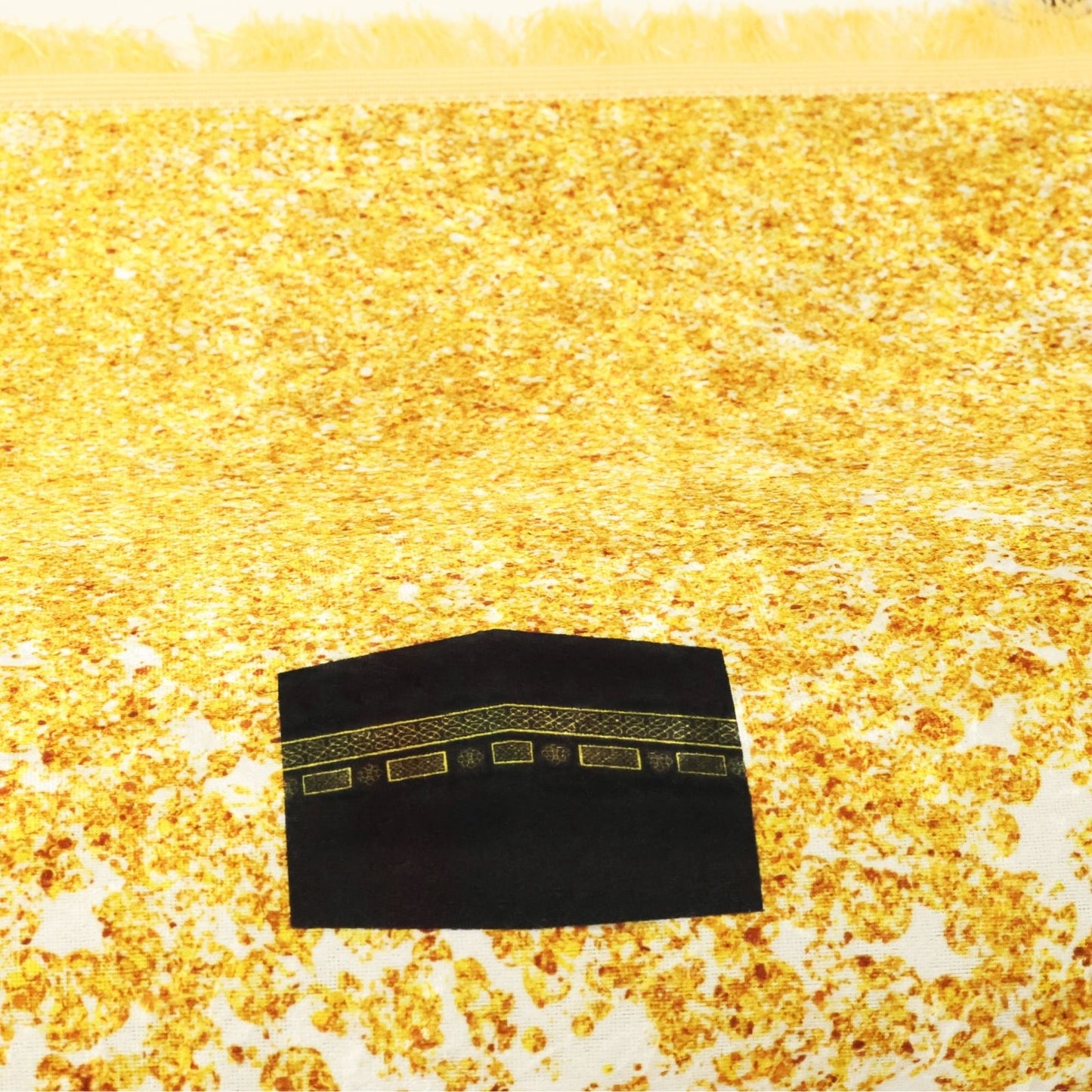 Shiny Golden Snowflakes Muslim Prayer Rug