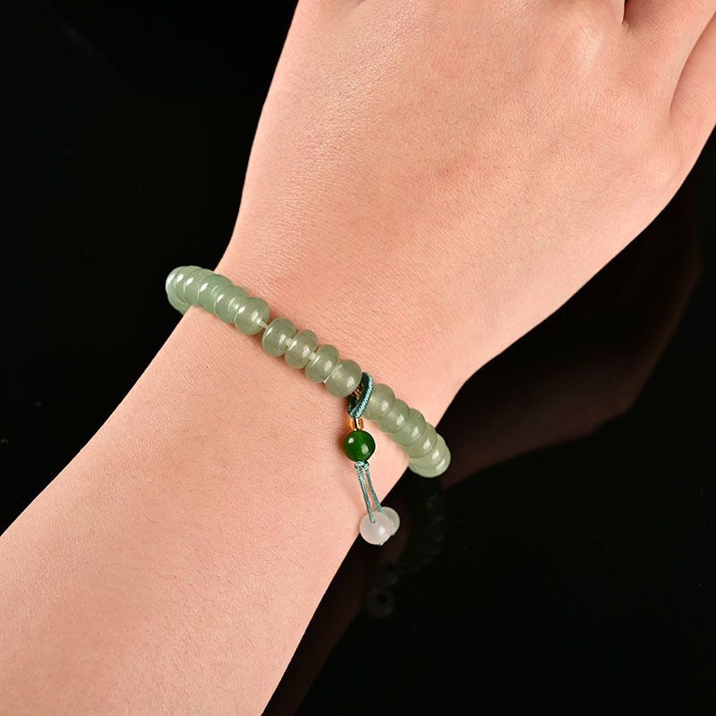 Natural Green Jade Bracelet Tasbih 33 Beads