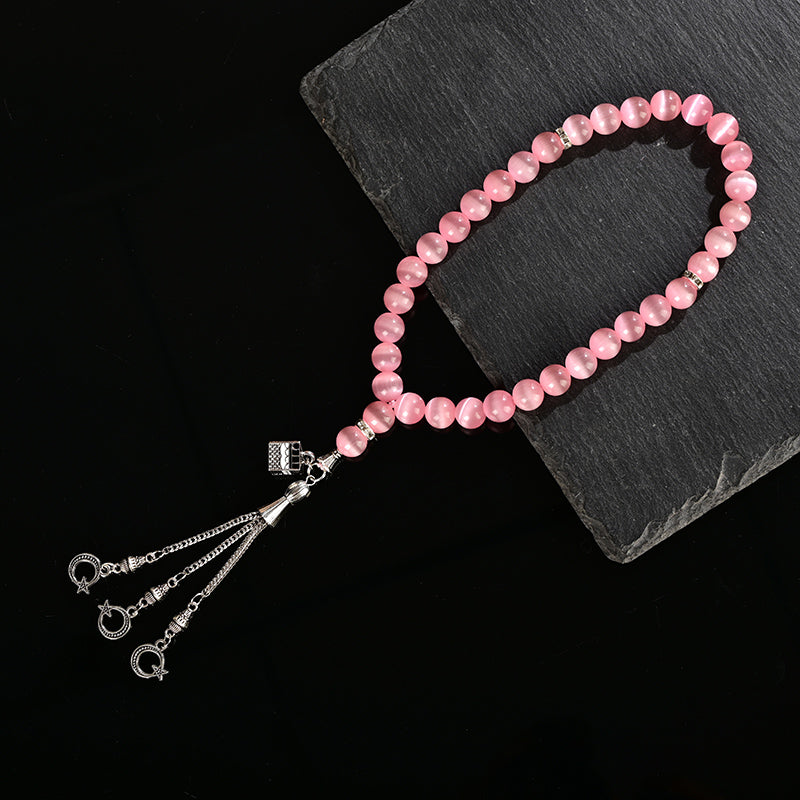 Honey Peach With Kaaba – Tasbih Muslim Prayer Beads