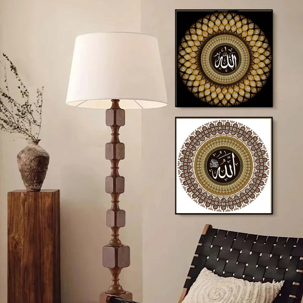 Black White Arabic Pattern Painting