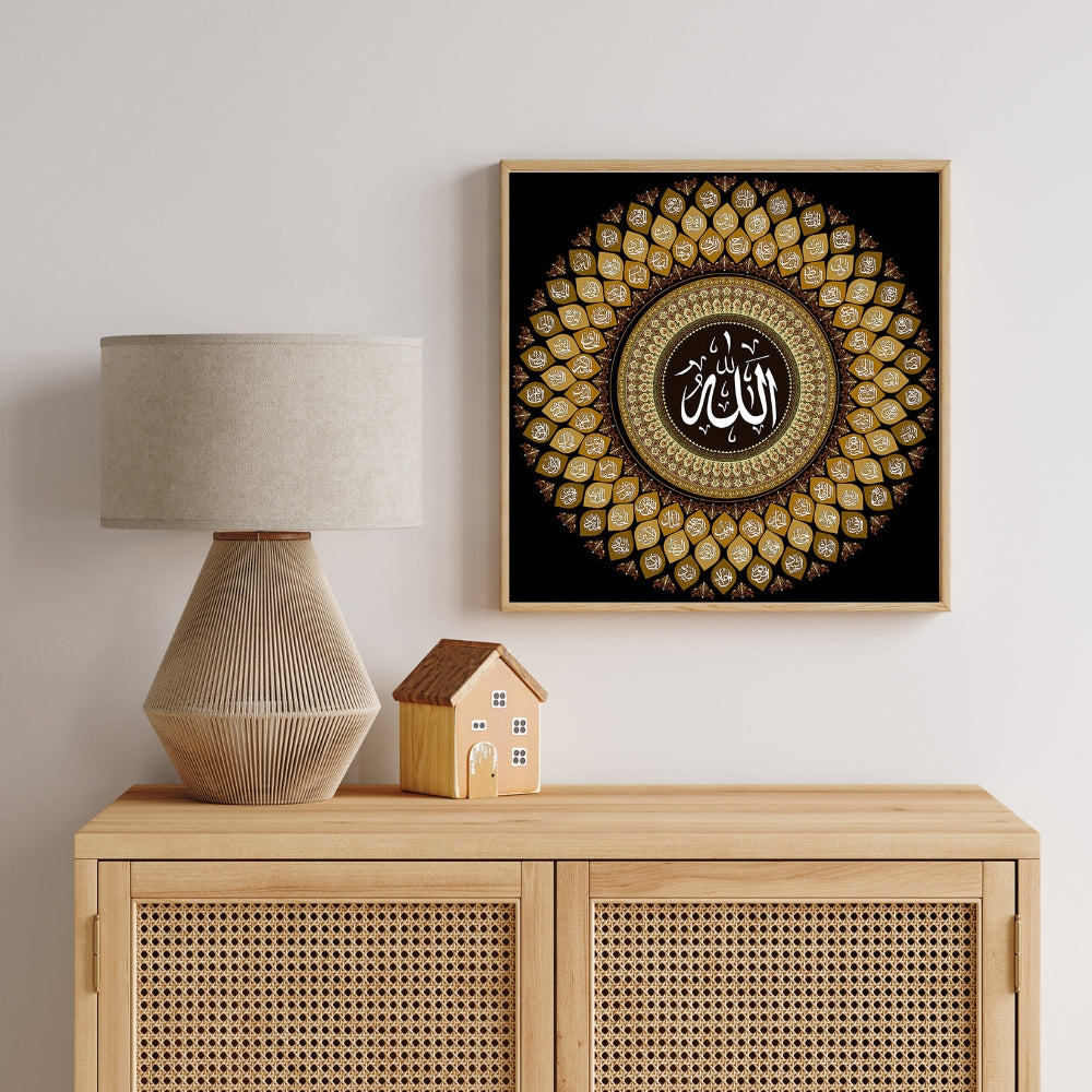 Black White Arabic Pattern Painting