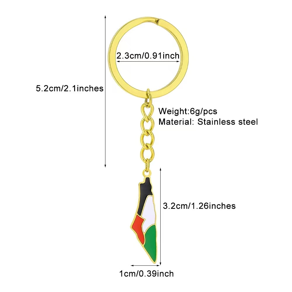 Palestine Map Keychain