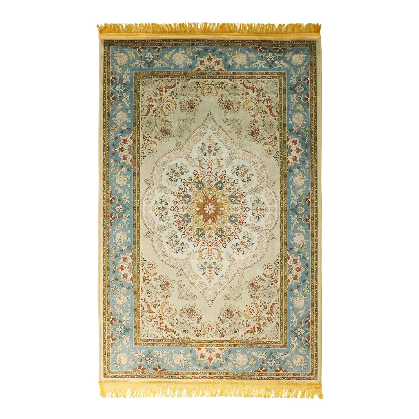 Shiny Persian Pattern Muslin Prayer Rug