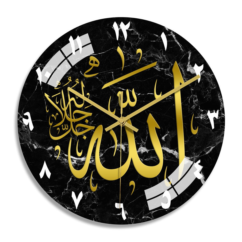 Black Acrylic Quran Clock Decor