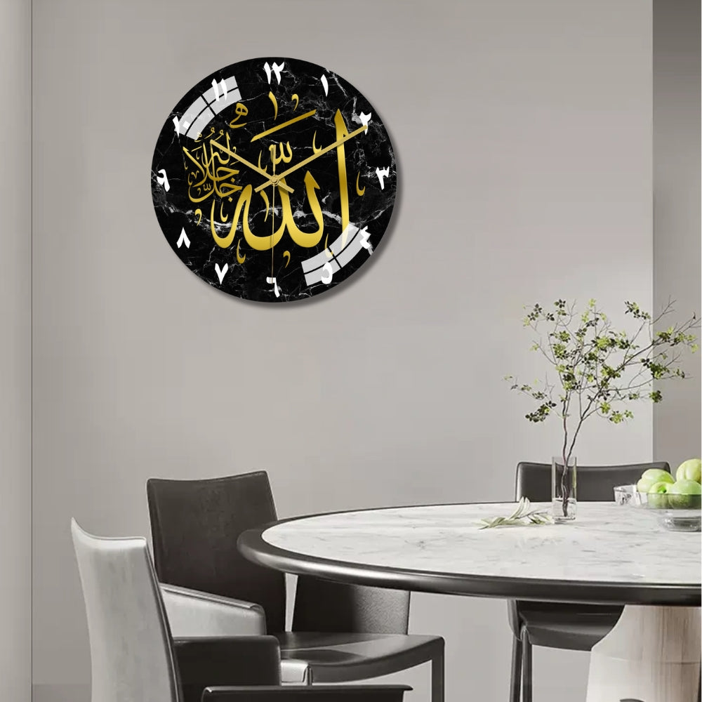 Black Acrylic Quran Clock Decor