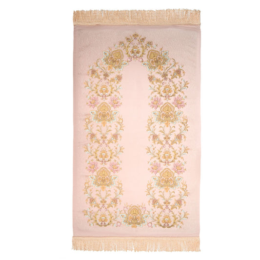 Silky & Lustrous Embroidered Prayer Rug