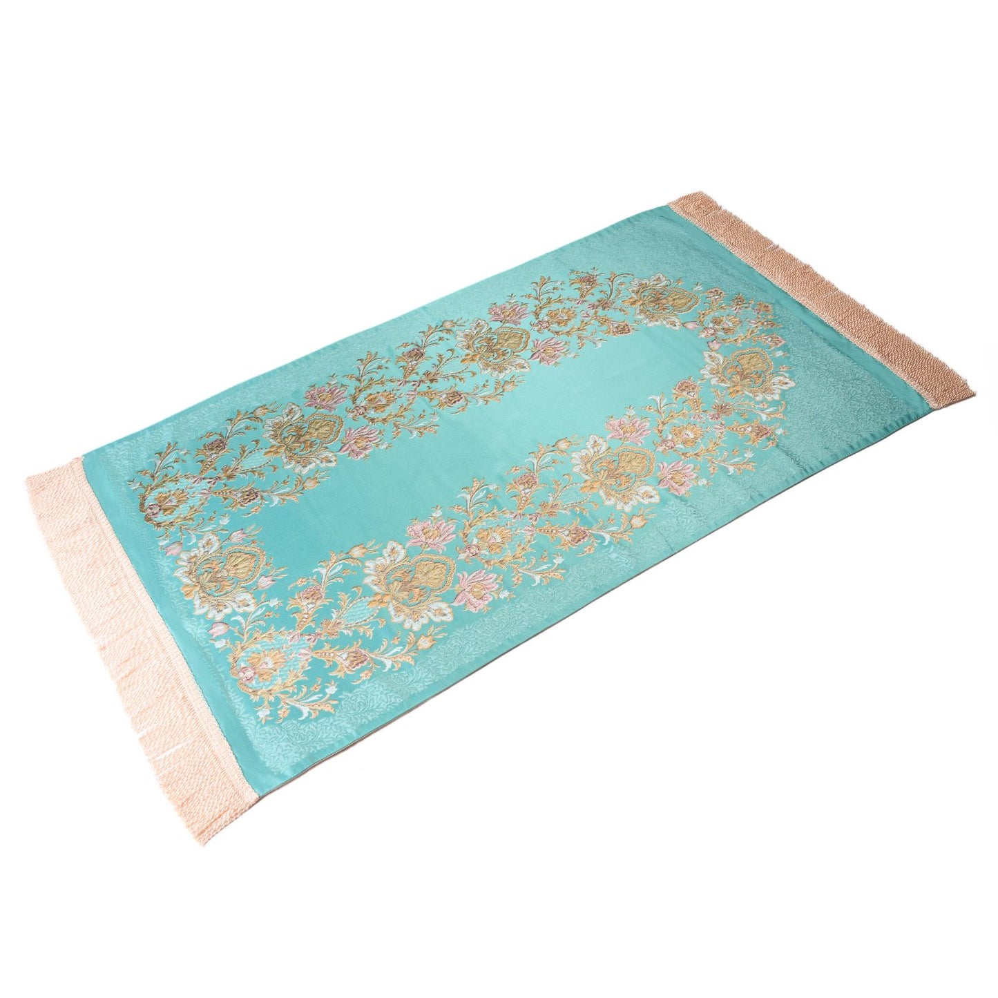 Silky & Lustrous Embroidered Prayer Rug