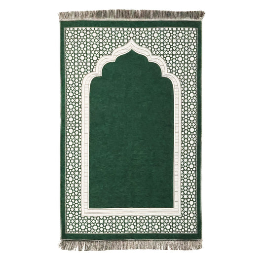 Thin Geometric Star Pattern Muslim Prayer Rug