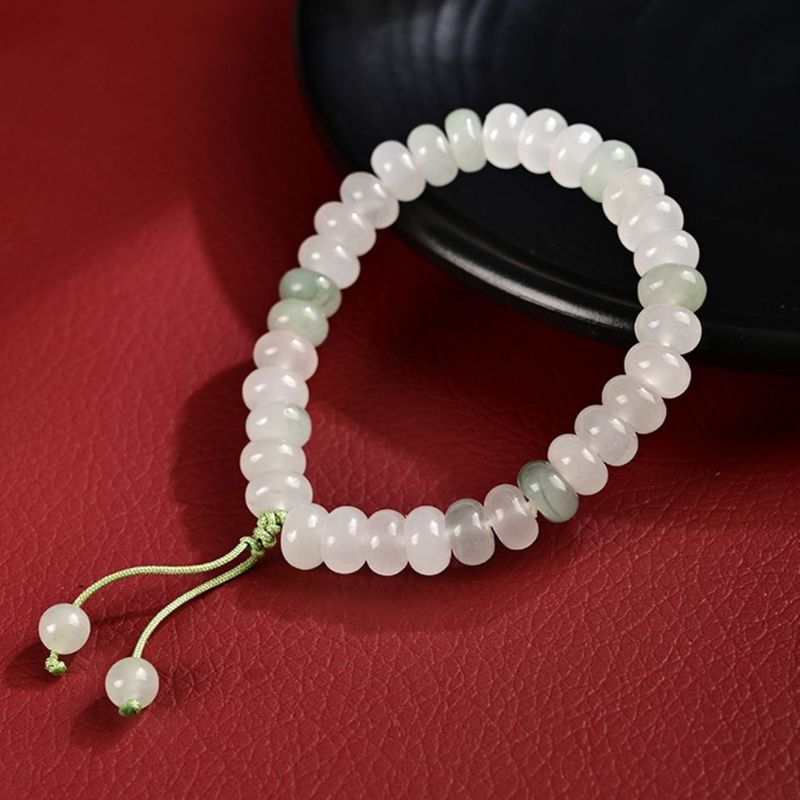 Natural White Jade Bracelet Tasbih 33 Beads