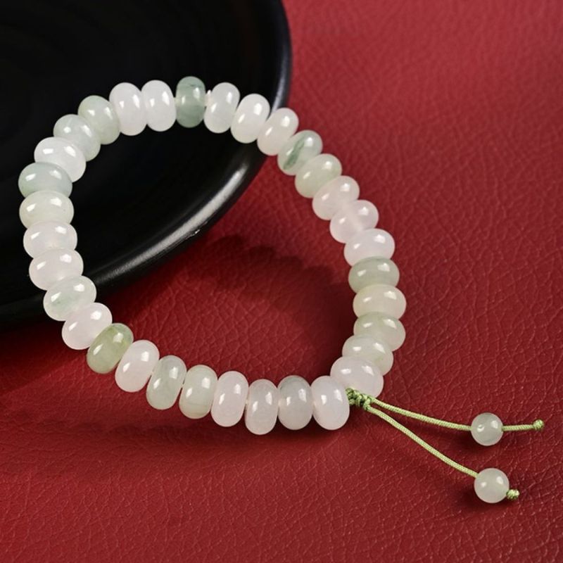 Natural White Jade Bracelet Tasbih 33 Beads