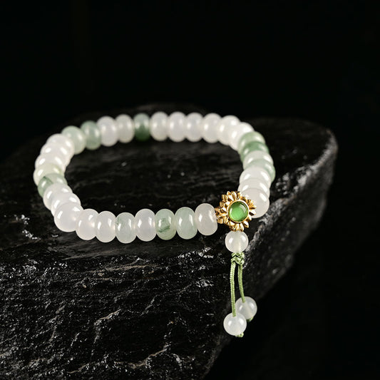 Natural White Jade Bracelet Tasbih 33 Beads