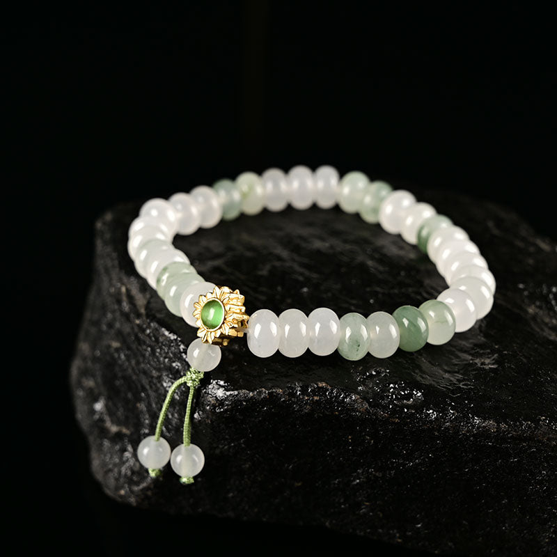 Natural White Jade Bracelet Tasbih 33 Beads