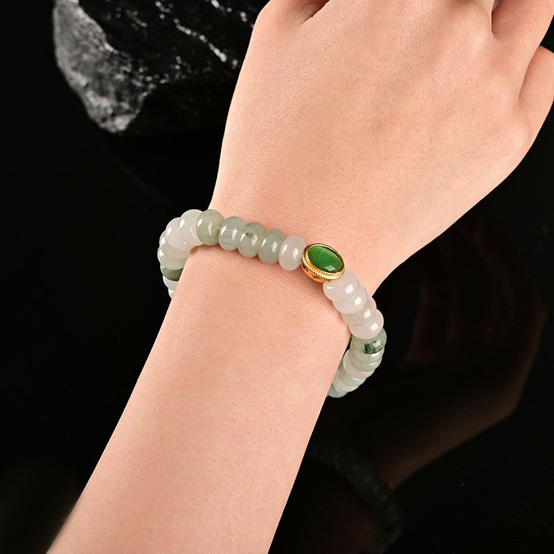 Natural White Jade Bracelet Tasbih 33 Beads