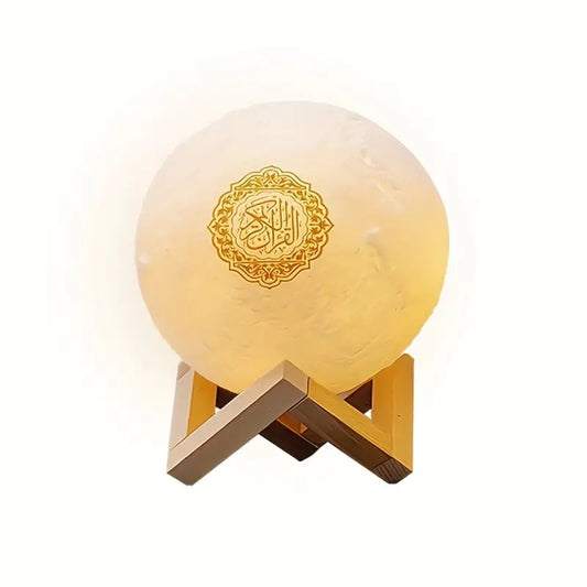 White Moon Quran Speaker Lamp In 14 Languages