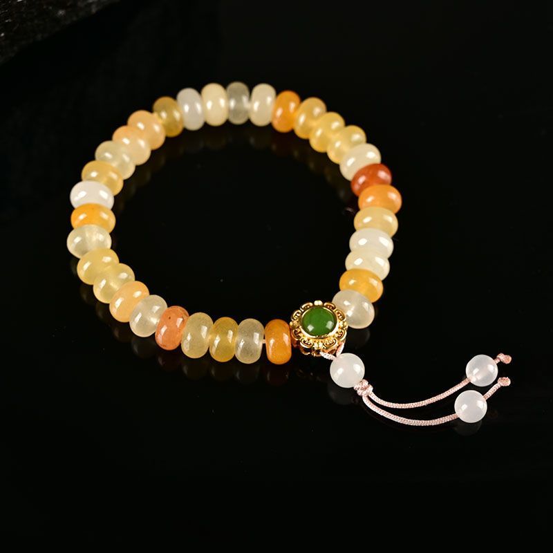 Natural Yellow Jade Bracelet Tasbih 33 Beads