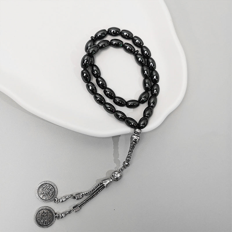 Oval Hematite – Tasbih Islamic Prayer Beads